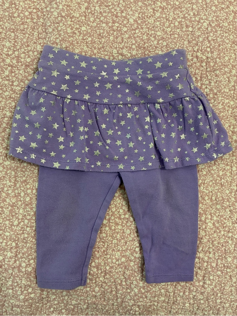 Girls Purple Star Skirted Leggings